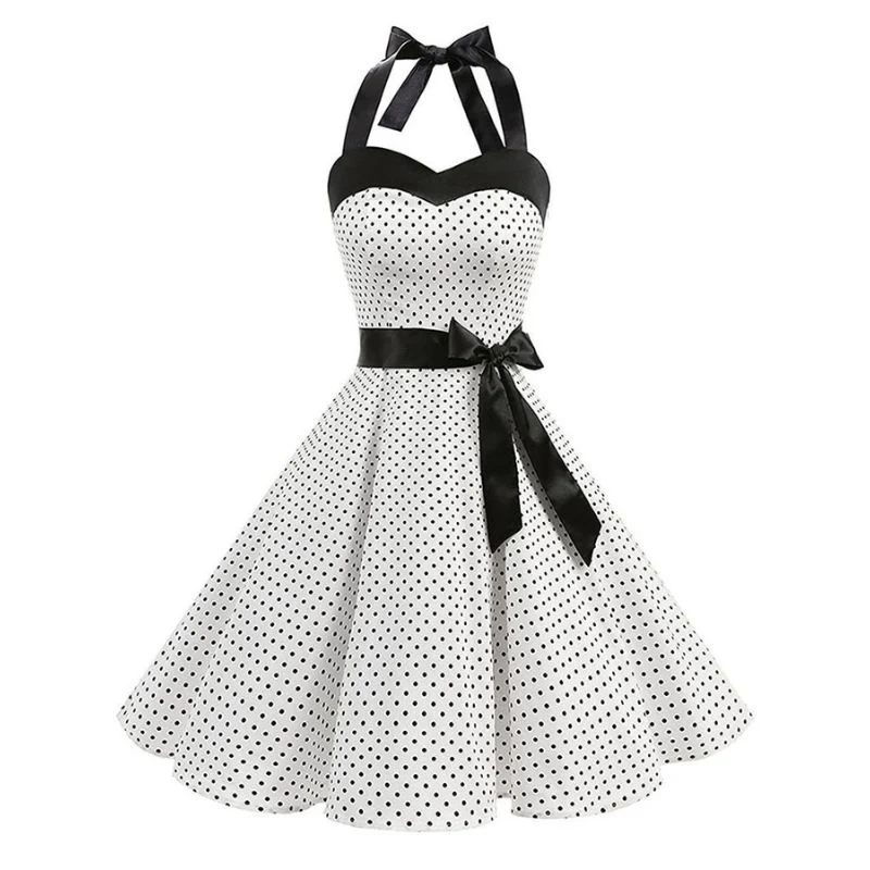Schwarz-weißes Vintage-Kleid