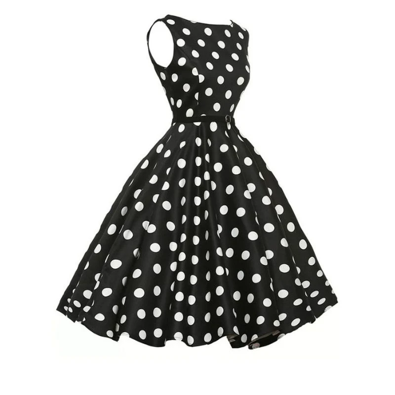 50er Jahre Polka Kleid Vintage Casual Dots