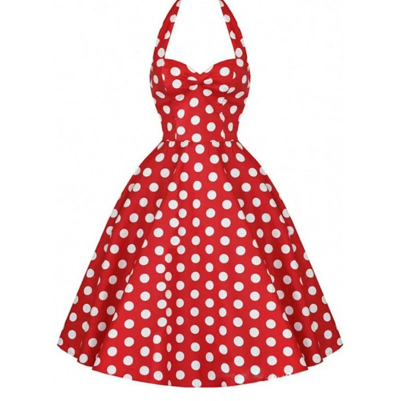 50er Jahre Polka Kleid Vintage Casual Dots