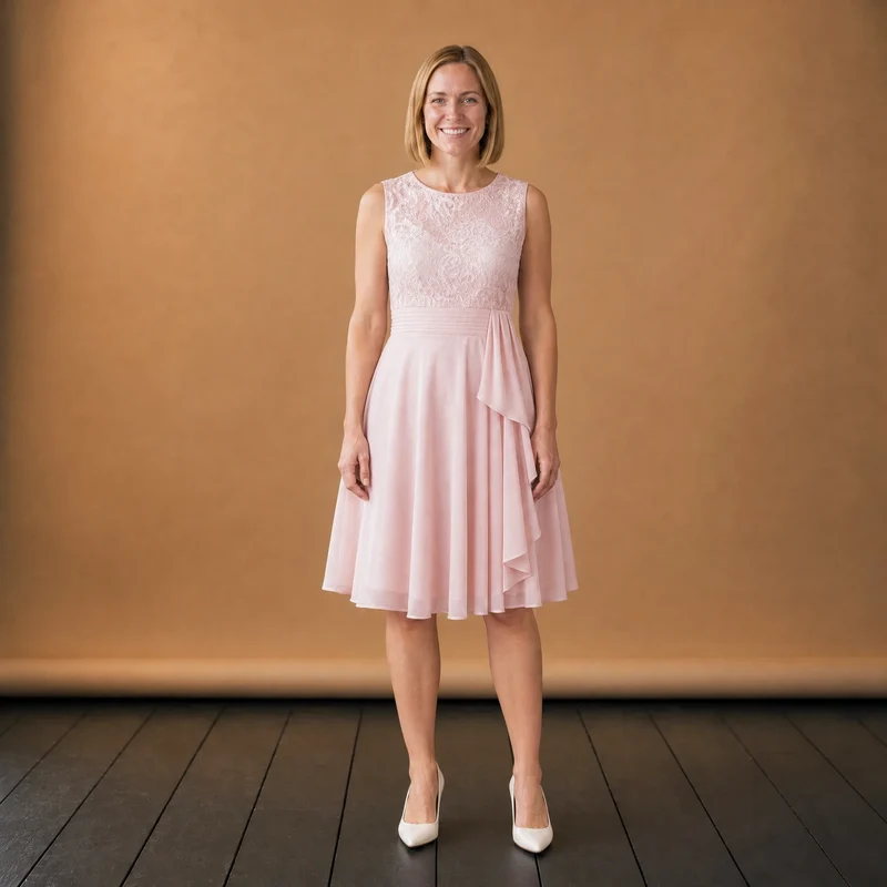 Rosa Abendkleid aus den 1950er Jahren