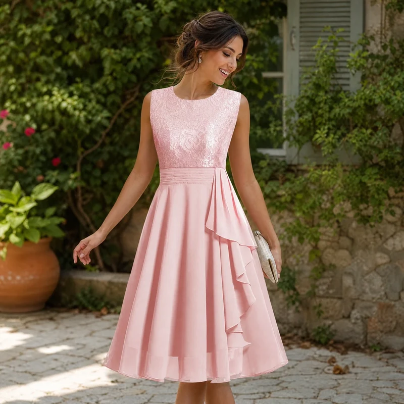 Rosa Abendkleid aus den 1950er Jahren