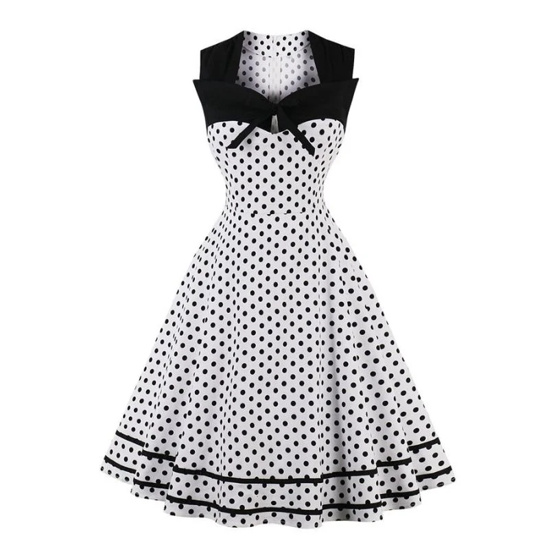 Schwarz-weißes Vintage-Kleid