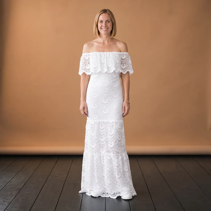 Langes Vintage-Spitzenkleid