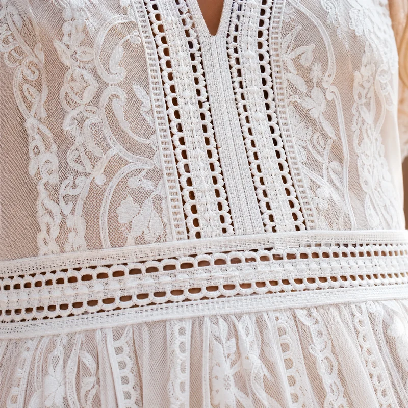 Vintage Weißes Maxikleid