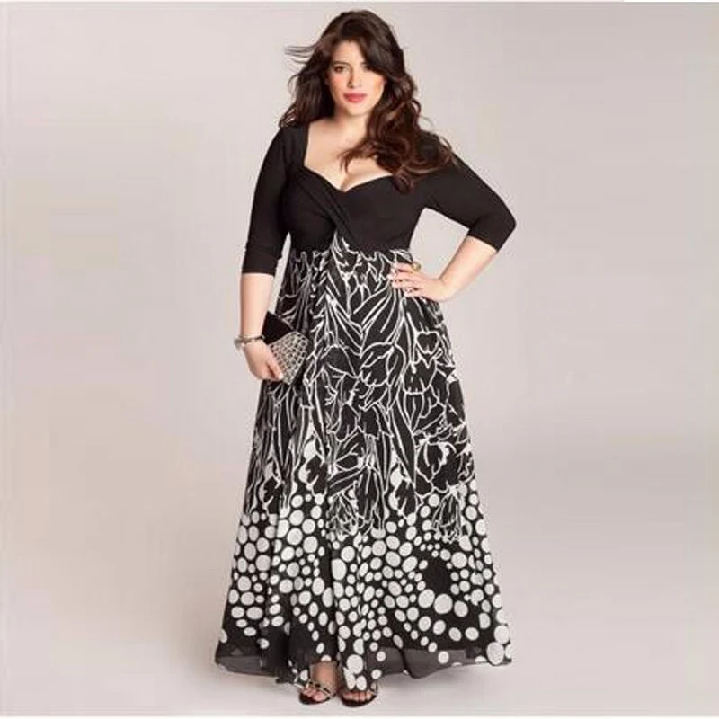Vintage-Maxikleid in Übergröße