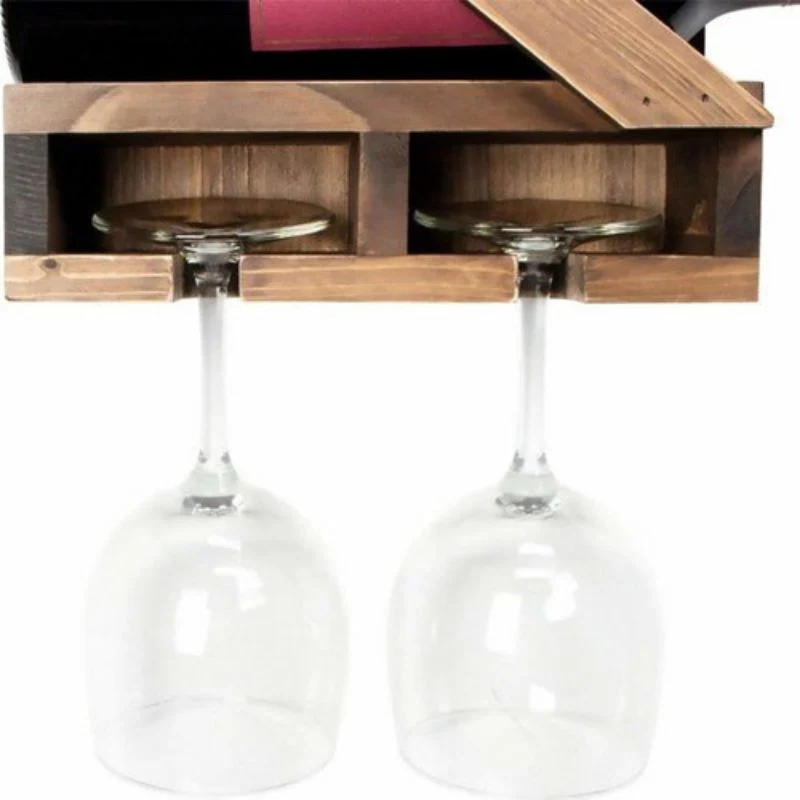 Vintage Flaschenhalter aus Holz